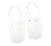 KOCKSHION 2pcs Transparent Flower Bouquet Tote Bags Packing Bags for Fresh Plants Dried Flowers Versatile Wrapping Holders for Special Occasions