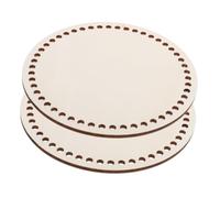 KOCKSHION 2Pcs Wooden Crochet Bag Bottom Circles Round Base for DIY Craft Projects Khaki Embroidery Hoop Frames for Cross Stitch Weaving and Knitting