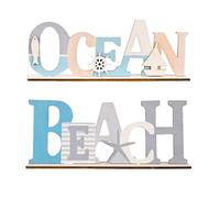 KOCKSHION 2pcs Wooden Mediterranean Style Desk Sign No Odor Environmental Protection Materials Assorted Color Home Party Decoration