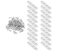 KOCKSHION 30pcs Stainless Steel Flat Brackets for Mending and Joining Plates Repair Connector with Flat Straight Design for Furniture and Hardware Fixing