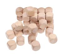 KOCKSHION 30pcs Unfinished Wooden Dice DIY Craft Blank Blocks for Creative Play and Games for Art Projects and Skill Development