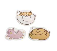 KOCKSHION 3pcs Cartoon Compression Wood Pulp Sponge Absorbent Dishcloth for Dishes Pots Sinks Stoves Reusable Cleaning Cloth with Hanging Loop Cat Pig Log Designs