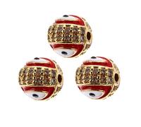 KOCKSHION 3Pcs Evil Eye Bead Charms for DIY Jewelry Making Stylish Round Connector for Craft Projects Eye Beads for Bracelets Necklaces Fun Family Craft Accessories