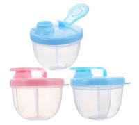 KOCKSHION 3pcs Milk Powder Dispenser with Compartment Design Airtight Container for Food Storage Includes Blue and Pink Compartment for Balanced Nutrition
