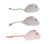 KOCKSHION 3pcs Plush Mouse-shaped Cat Mice with Long Tails for Playing and Feeding, Interactive Indoor Pet That Strengthen Owner-cat Bond and Prevent Furniture Scratching