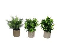 KOCKSHION 3pcs Realistic Faux Eucalyptus Leaf Artificial Potted Plant Desktop Decor for Home Office Green Simulation Bonsai Adornment Plant Lovers