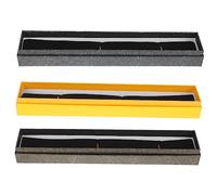 KOCKSHION 3pcs Retro Decorative Brush Pen and Fan Storage Boxes Compact Cases for Home Decor Office Classroom and Outdoor Use Black Gold Silver Gray and Golden Yellow Colors