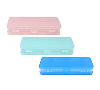 KOCKSHION 3pcs Translucent Pencil Cases Dual Sided Storage Box for School Supplies Durable and Stylish Pen Container for Students for Organizing Pencils Pens and Accessories