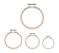 KOCKSHION 4 Pcs Cross-Stitch Rack and Embroidery Wreath Set with Khaki Hoops for Versatile Use and Fixing Embroidery Tightly, for Quilting and Making Decorations on The Walls
