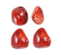 KOCKSHION 4 Pcs Natural Sardonyx Agate Tumbled Stones for Healing and Meditation Irregular Worry Stones for Anxiety Relief Unique Home and Vehicle Pendant Decor Random Color