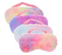 KOCKSHION 4Pcs Colorful Plush Eye Mask Eye Cover for Travel Home and Nap Lightweight and Breathable for Stress Relief and Comfortable Sleep