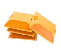 KOCKSHION 4pcs Double-sided Road Reflectors for Parking Lots and Highways, Orange Plastic Pavement Markers with Enhanced Visibility Reflecting Light on Both Sides for Drivers and Pedestrians