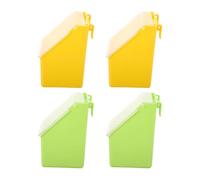 KOCKSHION 4pcs Hanging Parrot Feeder Bird Food Container Pp Plastic Large Capacity Practical Easy to Install Assorted Colour for Hanging on The of The Cage
