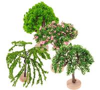 KOCKSHION 4pcs Miniature Christmas Trees Artificial Outdoor Tree for Train Scenery Diy Decor