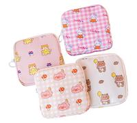 KOCKSHION 4Pcs Portable Tampon Holders Convenient Period Storage Bags for Daily Use High Grade Material with Classic Zipper Design for Sanitary Napkins and Essentials Mixed Style