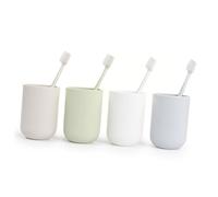 KOCKSHION 4Pcs Soft Hair Toothbrushes for Adults Bleeding Plastic Bristles Ergonomic Design for Gum Care Grey and Blue Color Options for Oral Hygiene and Healthy Gums Random Color
