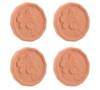 KOCKSHION 4pcs Terracotta Bread Warmer Set with Natural Breathability and Simple Heating Method round Stoneware Pastry Warmer for Party Food Trays and Gatherings