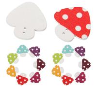 KOCKSHION 50pcs DIY Decorative Button Wooden Mushroom Button Assorted Color Lightweight Fine Polishing Easy to Decorate Adorable Style for Shirts and Suits Random Style