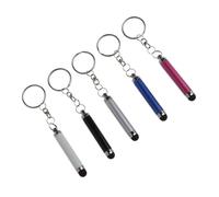 KOCKSHION 5pcs Capacitive Stylus Pens with Keychain Smooth Sensitive Touch Screen Styluses for Phones Tablets Nonslip Portable Multi-color Black White Silver Red