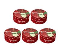 KOCKSHION 5pcs Christmas Candy Tin Jars and Adults, Reusable Tinplate Storage Boxes with Lids, Creative Candy Storage for Homes and Schools