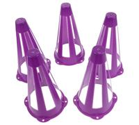 KOCKSHION 5pcs Purple Hollow Training Cones for Sport with Wind Resistant and Stable Pe Material, 9 Inch Football Marker Cones for Outdoor and Indoor Sports Drills
