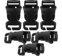 KOCKSHION 6pcs 2.5Cm Detachable Black Plastic Belt Buckles for Tactical Backpacks, Multifunctional Replacement Strap Clips for Outdoor Hiking and Daily Use