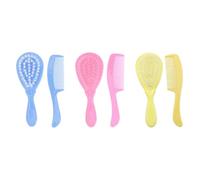 KOCKSHION 6pcs Brush and Comb Set with Ergonomic Handle Design, Pp Material for Comfortable Massage Care, Hair Care Tool for Bathing and Scalp Detangling Random Color