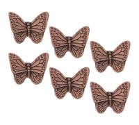 KOCKSHION 6pcs Butterfly Knobs for Cabinets in Vintage Zinc Alloy with Single-Hole Design, Smooth Non-Scratch Surface, Versatile Application for Wardrobe and Dresser Revamps, Retro Elegant