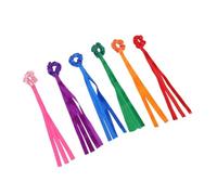 KOCKSHION 6pcs Rainbow Dance Wrist Ribbons, Colourful Gymnastic Ribbon Set with Elastic Polyester Wristbands, Enhances Agility and Comfort, for Outdoor Games and Pe Class