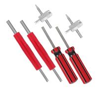 KOCKSHION 6pcs Tire Valve Core Remover Tool Set with Dual-Head Alloy and Plastic Design, Lightweight Universal Compatibility for Ebike and Bike, for Emergency Roadside Situations and Home