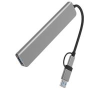 KOCKSHION 7 in 1 USB Hub Extension Docking Station with Abs Material for Faster Data Transfer and Connecting Multiple Devices, Black Multi Port Adapter Suitable for Laptop Use