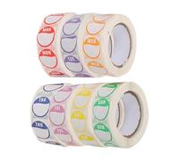 KOCKSHION 7 Rolls Weekday Stickers Labels Adhesive Resistant to Peeling Coated Paper for Small Business Owners and Large-Scale Distributors Suitable for Hotels and Bakeries