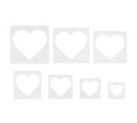 KOCKSHION 7pcs Heart Templates for Crafts Plastic Stencils with Creative Heart Design for Spraying Painting Precision Craftsmanship and Easy DIY Solution, for Valentines Day and Mother’s Day