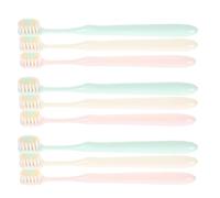 KOCKSHION 9pcs Soft Toothbrushes for Adults Manual Toothbrush with Wide and Thin Brush Head, Plastic Handle, Comfortable Cleaning for Daily Life and Household Use