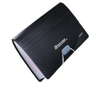 KOCKSHION A6 Size Receipt Holder Organizer with 13 Compartments, Pp Material, Three Side Seal Design, Prevents Documents from Falling, Suitable for Business and Everyday Use, Black Sleek