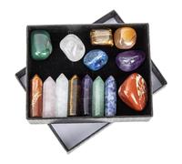 KOCKSHION Amethyst Yoga Stone Set 14-Piece Natural Crystal Pillars for Healing and Meditation Irregular Shapes Box Included Decorative Chakra Stones for Home and Wellness