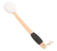 KOCKSHION Bath Back Scrubber Long Handle Assorted Color Wood Sponge Rubber Ergonomic Design Easy to Hold Shower Brush for Your Back Exfoliating Bath Accessory
