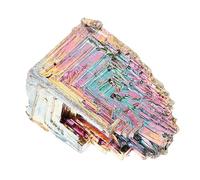 KOCKSHION Bismuth Crystal Specimen Iridescent Mineral Decoration Delicate Crystal Stone Ornament for Home Office Bar Desktop Display Gift for Collectors