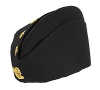 KOCKSHION Black Boat Shaped Captain Hat Comfortable Cloth Material for Adults with Finely Stitched Design Sailor Costume Accessory for Cosplay Events and Dance Performances