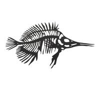KOCKSHION Black Iron Fish Bone Metal Wall Hanging Sculpture with Easy Installation, Artistic and Realistic Ocean Theme Wall Art Decor for Birthday and Music Carnival