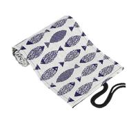 KOCKSHION Canvas Pencil Roll Wrap Organizer 48-Slot Cotton Linen Pencil Pouch with Saury Pattern for Artists Students Portable Drawing and Coloring Storage Case