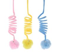 KOCKSHION Cat Scratcher 3Pcs Cat Scratch Ball Spring Bell Reusable Bouncy Plush for Kitten Supplies Home