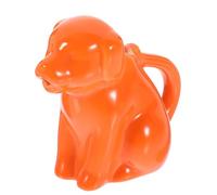 KOCKSHION Ceramic Milk Jug with Handle Dog-Shaped Creamer Jug Kitchen Sauce Cup Orange Small Animal Milk Pitcher for Coffee Serving and Dining