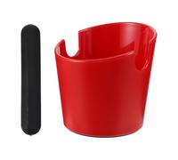KOCKSHION Coffee Knock Box for Espresso Grounds Mini Red Coffee Grounds Bin with Removable Knock Bar for Home and Cafe Use