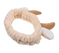 KOCKSHION Comfortable Cow Headband for Washing Face Flannel Material and Cattle Horn Shape, Soft Hair Band for Washing Face and Applying Mask, Spa Headband for Women in Winter