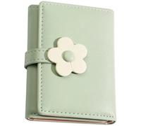 KOCKSHION Compact Green Pu Leather Wallet with Flower Pattern, Simple Style Organizer and Classified Storage, for Home and Outdoor Use, Cute Student Purse with Multiple Compartments