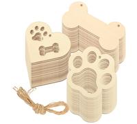 KOCKSHION Creative DIY Tags Wooden Chips Claw Bone Heart Shapes Lightweight Wood with Rope Party Supplies Autumn Atmosphere