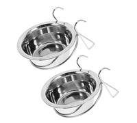 KOCKSHION Dog Bowls Puppy Water and Food Bowls Stainless Steel Multi-function Hanging 2pcs Practical Pet Feeder for Feeding, Anti-spill Dogs and Cats Suitable for Crate Use