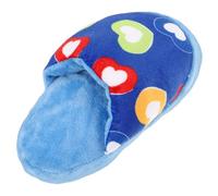 KOCKSHION Dog Chew Toy and Squeaky Slipper Shaped Molar Toy Bite-resistant Plush Interactive Dog Plaything for Puppy Indoor Play Sturdy Blue Heart Design