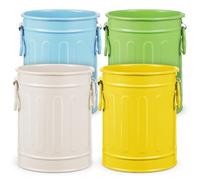 KOCKSHION Double Ears Iron Pen Holder 4pcs Metal Buckets for Workspace Desktop Organizer Small Tools and Office Supplies